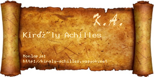 Király Achilles névjegykártya