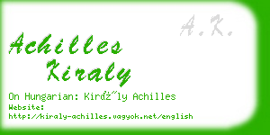 achilles kiraly business card